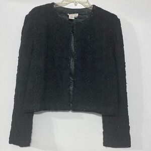 Talbots beaded short jacket. 100% silk.